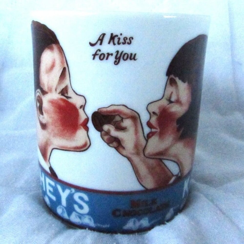 VINTAGE 1979 HERSHEY'S KISSES Coffee Chocolate Tea Mug Cup~A Kiss For You~Japan